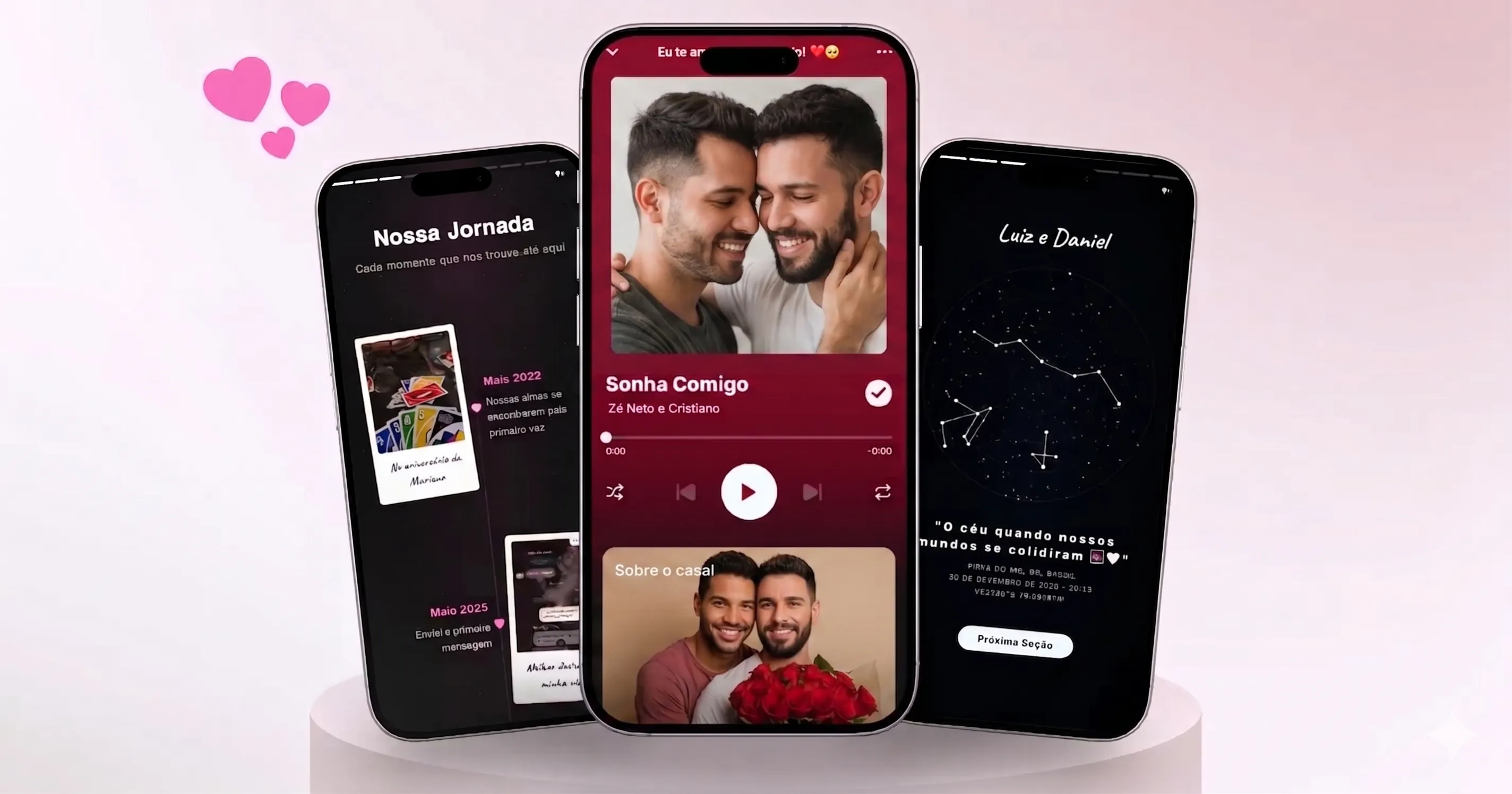 Casal feliz com celular